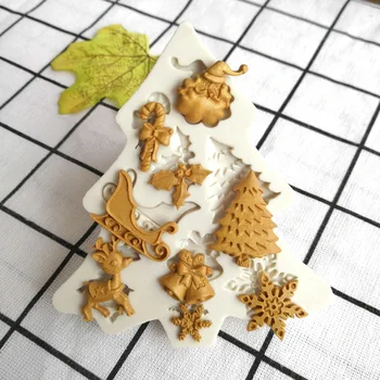 Yeni 3D Kek Kalıpları Gıda Sınıfı Silikon Noel Ağacı Geyik Noel Baba Fondan Kek Dekorasyon Aracı Şeker Kek Kalıbı Pasta Aracı