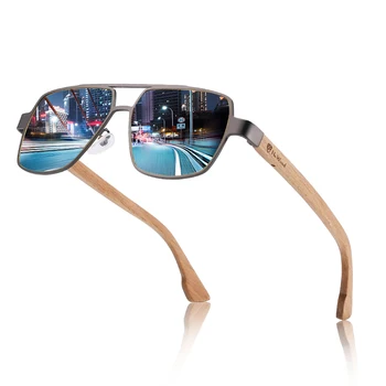 Hu Ahşap Klasik Polarize Güneş Gözlüğü Erkekler Marka Tasarımcısı güneş gözlüğü Seyahat Sürüş Kare Gece Görüş Gözlüğü Gözlük UV400