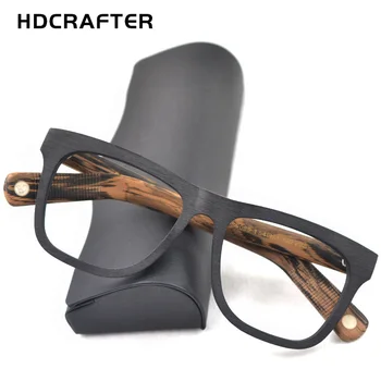 HDCRAFTER Vintage Boy Ahşap Gözlük çerçeveleri Erkekler Miyopi Retro Gözlük Gözlük Ahşap Kadınlar Şeffaf lens Gözlük Çerçevesi