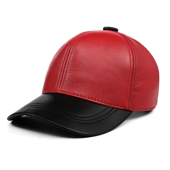 X181 Gençlik Deri Kap Koyun Derisi Beyzbol Şapkaları Hakiki Deri Askeri Şapkalar Hakiki Deri Kapaklar İnek Derisi beyzbol şapkaları