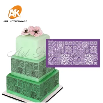 Çeşitli Çiçekler Örgü Şablon Dantel kek kalıbı Kek Dekorasyon Araçları Yumuşak Kumaş Şablonlar Fondan Kek Kalıbı Fırın