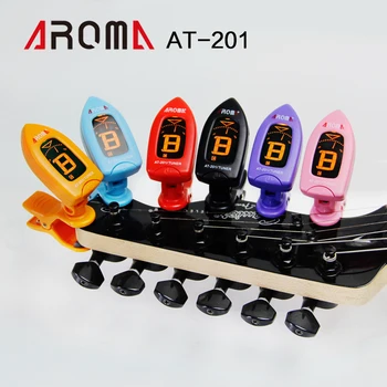 AROMA AT - 201 Klipsli Mini Kromatik Tuner Gitar Tuner Keman Tuner Ukulele Tuner