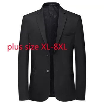 Yeni Varış Moda Süper Büyük İlkbahar Ve Sonbahar Erkek Moda Rahat Siyah Tek Takım Elbise Ceket Artı Boyutu 2XL 3XL 4XL 5XL 6XL 7XL8XL