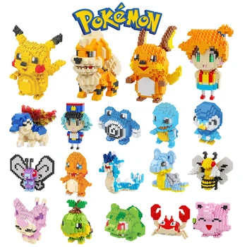 39 Yeni Pokémon Anime Mini Pokémon Pikachu Yapı Taşları Oyuncak Hayvan Modeli Bulmaca Egzersiz Eller Oyun Grafik doğum günü hediyesi