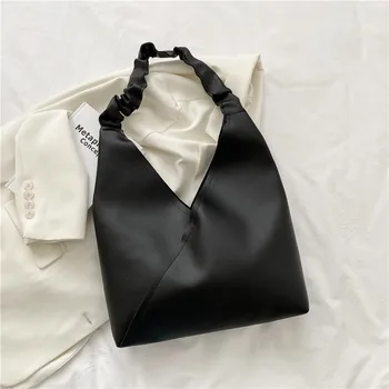 PU Deri Kadın tasarımcı çantaları 2021 Kızlar Alışveriş Çanta Moda Rahat Düz Renk Pilili Koltukaltı Kova Çanta omuz çantaları
