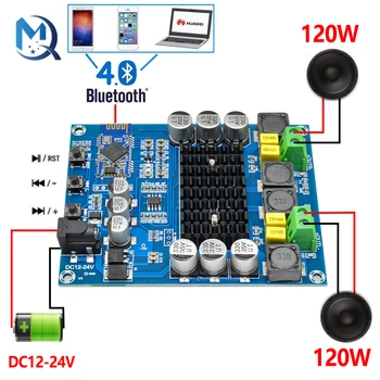2 Dual 4.0 90 W+90 W TPA3116D2 Bluetooth-kanal Stereo Yüksek Güç Dijital Ses Amplifikatör Kurulu*90 W DC 12-24 V