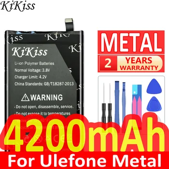 KıKıss METAL Cep Telefonu Yedek Pil 4200mAh Ulefone Metal Akıllı Telefon Lityum Polimer Şarj Edilebilir Piller