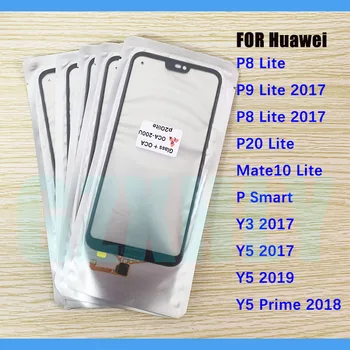 10 adet / grup Ön Dokunmatik Cam sayısallaştırıcı + OCA Huawei P8 P20 Mate 10 Lite Y3 Y5 2017 P Akıllı Y5 Başbakan 2018 dokunmatik ekran paneli