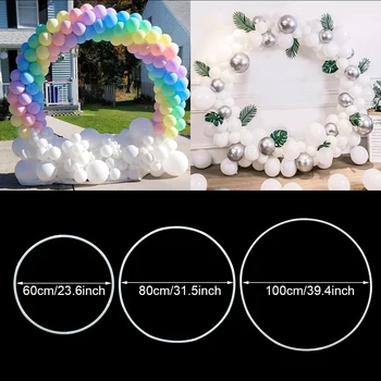 60/80/100cm Plastik Balon Kemer Halkası DIY Çelenk Çerçeve Tutucu Daire Balon Sütun Tabanı Bebek Duş Doğum Günü Düğün Parti Dekor