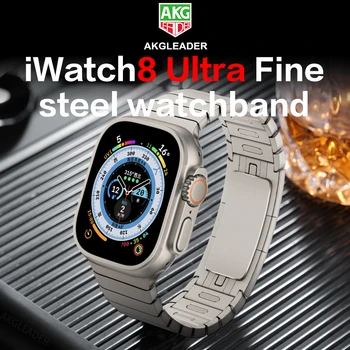 AKGLEADER iwatch8 Ultra İnce Çelik Kordonlu Saat resmi ince kordonlu saat için Apple İzle 8 Sapanlar