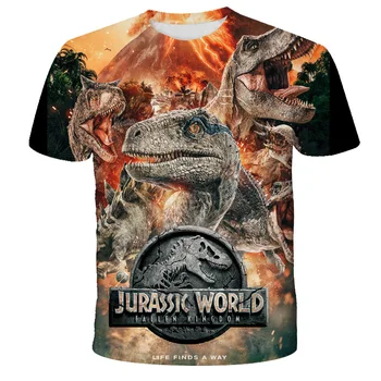 Ücretsiz Kargo Erkek T Shirt Moda Dinozor T-shirt Jurassic Dünya 3D baskılı tişört Çocuk Giyim Çocuk Kız Giysileri Üst