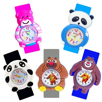 Karikatür Panda oyuncak ayı Çocuklar Bak Zaman İzle Çocuk Saatler Erkek Kız Saat Bilezik çocuk izleyici Çocuk Bebek Noel Hediyesi