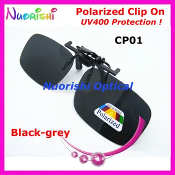 tavsiye edilen 20 adet CP01 Siyah-gri Gözlük Gözlük Sunglass Polarize Klip TAC Lens UV400 Ücretsiz Kargo