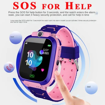 Akılı çocuk saati Çocuklar akıllı saat SOS LBS Konumu Kamera Fotoğraf Çocuk Telefonu Sesli Arama Maç Oyunu El Feneri Smartwatch
