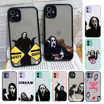 Ghostface korku Çığlık sanat Telefon Kılıfı için iPhone X XR XS 7 8 Artı 11 12 13 14 pro MAX 13mini Saydam Mat Kılıf