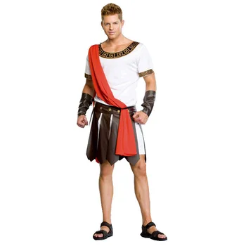 Erkekler Cadılar Bayramı Süslü Elbise için Umorden Yetişkin Antik Roma Yunanistan Yunan Savaşçı Asker Gladyatör Kostüm Büyük Sezar Kostüm 