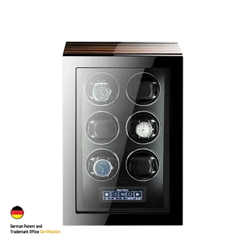 Otomatik saat zembereği 6 Saatler saat saklama kutusu Alman İşçilik LCD Dokunmatik Ekran İle Ahşap Aksesuarlar Kasa