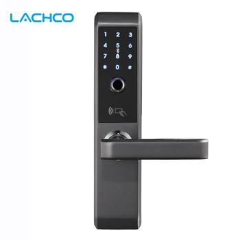 LACHCO 2020 Biyometrik elektronik dış kapı kilidi Akıllı Parmak İzi, Kod, Kart, Anahtar Dokunmatik Ekran Dijital şifreli kilit ev için A18008F