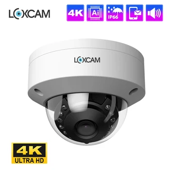 LOXCAM H. 265 4K Ultra HD Güvenlik Ağı IP Kamera 4K Aı Vandalproof Dome Ses Kayıt Video Gözetim Kamera NVR P2P