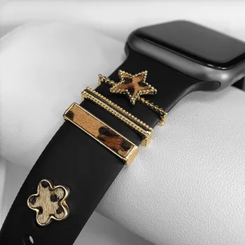 Akıllı izle Silikon Kayış Aksesuarları 5 adet Elmas Yüzük Apple Watch için 7 6 5 Samsung Galaxy Watch Band Süs Çivi