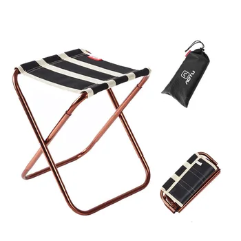 Katlanır Alüminyum Alaşımlı Sandalye Ultra hafif Taşınabilir Küçük Koltuk Açık Balıkçılık Kamp Piknik çantası ile
