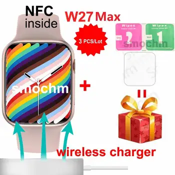 2 veya 3 Adet / grup Smochm IWO 14 W27Max NFC 1.9 İnç 45MM akıllı saat 500 + Watchfaces İndir Bluetooth Uyumlu Su Geçirmez