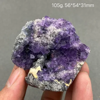 100 % Doğal mor kademeli florit küme mineral örnekleri Mücevher seviyesi Taşlar ve kristaller