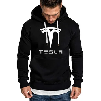 2020 yeni erkek kazak Tesla araba logosu baskı Bahar Sonbahar Yeni Moda yüksek kaliteli Pamuk Rahat erkek Hoody