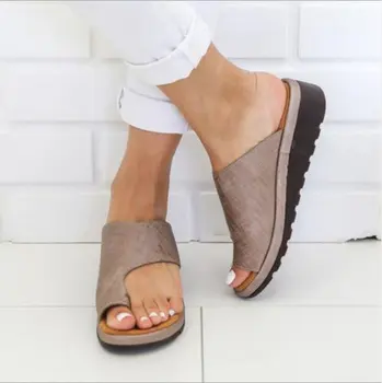 Kadın Yaz Sandalet Rahat Platformu düz ayakkabı Tabanı Bayanlar Rahat Yumuşak Büyük Ayak Ayak Sandalet Terlik Kadın Ayakkabı Büyük Boy 35-43