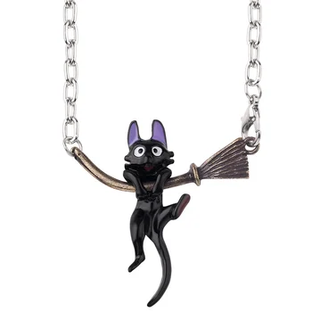 Japon Sıcak Film Miyazaki Hayao Küçük cadı kiki Kolye Kolye Sevimli Siyah Kedi Küçük cadı kiki Kedi Kadınlar İçin Anime Takı