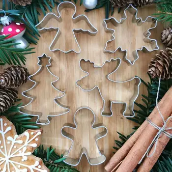 1 ADET Noel kurabiye kalıbı Zencefilli Kurabiye Adam/Ağaç/Kar Tanesi Paslanmaz Çelik Bisküvi Kesiciler Noel DIY Pişirme Malzemeleri