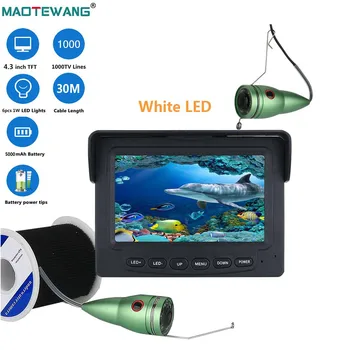 30M 1200TVL Balık Bulucu Sualtı Balıkçılık Kamera 4.3 inç Monitör 6 ADET 6W IR LED Gece Görüş Kamera Balıkçılık İçin