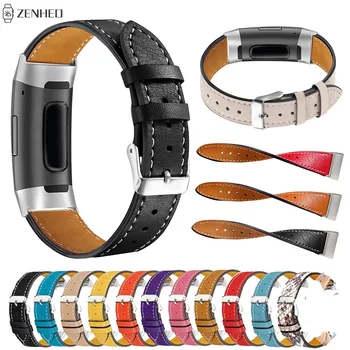 Hakiki Deri Bilek Kayışı Fitbit Şarj İçin 3 4 saat kayışı İçin Yedek Watchband Fitbit Şarj 3/4 Bilezik