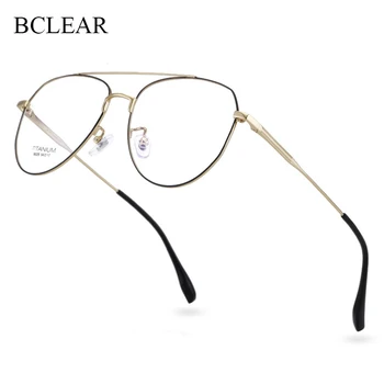 BCLEAR Moda Marka Tasarım Edebi Retro Gözlük Çerçeveleri Erkekler Kadınlar Titanyum Çift Köprü Ultra Hafif Gözlük gözlük çerçevesi