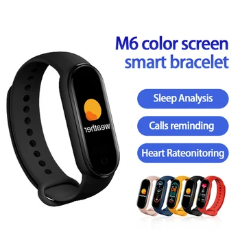 2021 M6 akıllı saat Erkekler Kadınlar nabız monitörü Kan Basıncı Spor İzci IP67 Smartwatch Smartband Saat Android IOS İçin