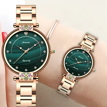 Marka Kadın Saatler Ünlü Lüks Marka Paslanmaz Çelik Zarif Kadın kuvars saatler Moda Reloj Mujer Bayanlar Elbise İzle