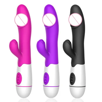 30 Hız Tavşan Vibratör Kadın Klitoral Stimülasyon Şarj Edilebilir Gerçekçi Yapay Penis G Noktası Değnek Vibratör Yetişkin Kadın Seks Oyuncakları