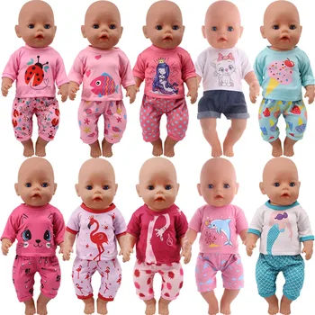 Fit 18 İnç Amerikan Ve 43 Cm Bebek Yeni Doğan oyuncak bebek giysileri, Bizim Nesil, 15 stilleri Hayvan T-Shirt Sevimli Kedi Aksesuarları Kız İçin