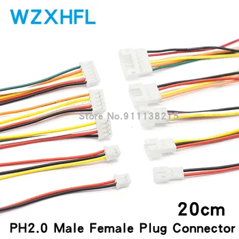 10 Çift Mikro PH2 JST PH 2.0 PH2.0 20CM 2P 3P 4P 5P 6PİN Erkek Dişi fiş konnektörü Tel Kablolar İle 200mm