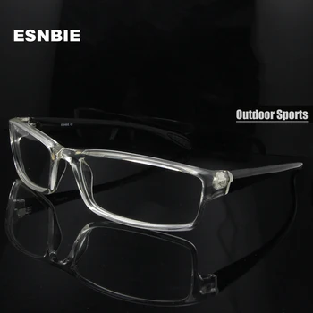 ESNBIE Mens monturas de lentes hombre Reçete Gözlük TR90 Esnek Gözlük Çerçeveleri Erkekler 6 Baz oculos de gri