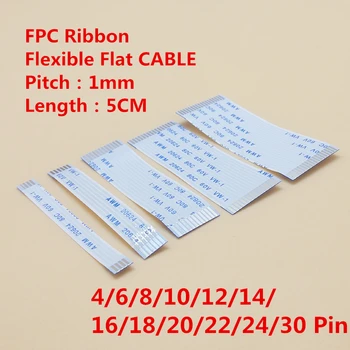10 adet 1mm pitch FFC / FPC esnek düz kablo 5 cm İleri ipsilateral 4 P/6/8/10/12/20/24/30pin A Tipi