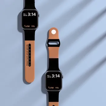 Silikon Kayış apple saat bandı 44mm 45mm 42mm Lüks watchband bilezik 40mm 38mm 41mm correa iwatch serisi 6 5 4 3 SE 7