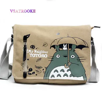 Lüks postacı çantası Kadınlar için Tasarımcı Tuval omuzdan askili çanta Karikatür Anime Komşu Crossbody Çanta Kadın Büyük Kapasiteli Tote Çanta