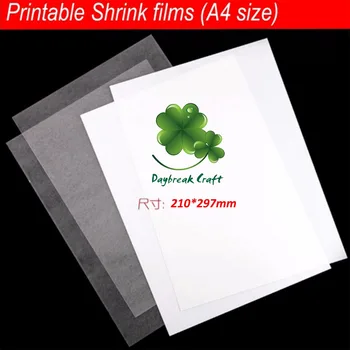 (20 adet / grup) Yazıcı Mürekkep Püskürtmeli Shrink film Plastik Levha yazdırılabilir shrink filmler A4 boyutu