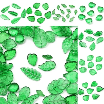 Trend 6-28mm Çek Cam Boncuk Şeffaf Yeşil Yaprak dağınık boncuklar Takı Yapımı İçin DIY El Yapımı Küpe Kolye Aksesuarları
