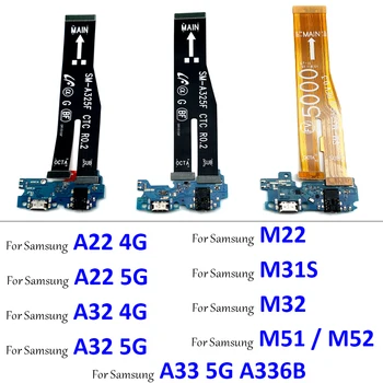 USB Onarım Şarj Portu Bağlayıcı Kurulu + Ana Anakart Flex Kablo Samsung A22 A32 4G A33 5G M22 M31S M32 M325F M51 M52