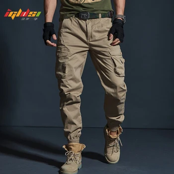 Erkek Askeri Taktik Joggers kamuflajlı kargo pantolon Çok Cep Modası Siyah Ordu Uzun Pantolon Erkek Rahat kalem pantolon