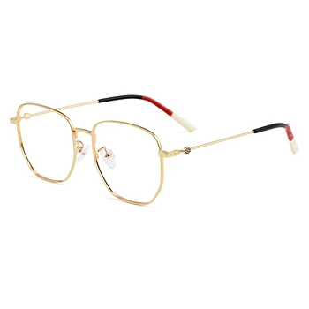 Erkekler Retro Kare Titanyum Alaşımlı Büyük Gözlük Çerçeve Miyopi Reçete Gözlük Kadın moda gözlük Çerçevesi MD03690