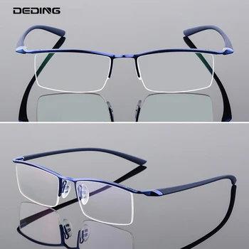 Alaşım Yarım Jant Gözlük Çerçeve Erkekler Marka Tasarımcısı Reçete Gözlük Erkekler Iş Moda gözlük çerçeveleri Gözlük DD1459