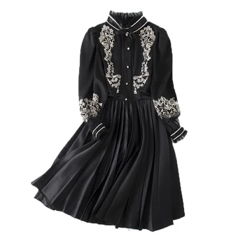 Sonbahar ve kış Lolita nakış elbise lolita elbise retro saray tarzı uzun kollu mizaç elbise